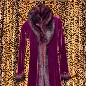 Betsey Johnson velvet full length coat